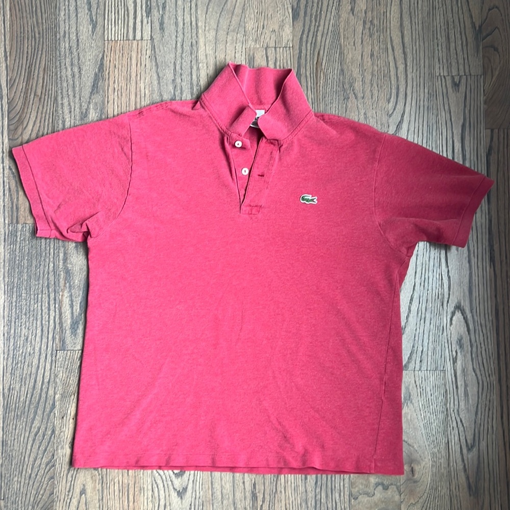 Lacoste Polo, Heather Red, Size (6)